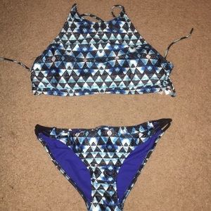 blue swimsuit